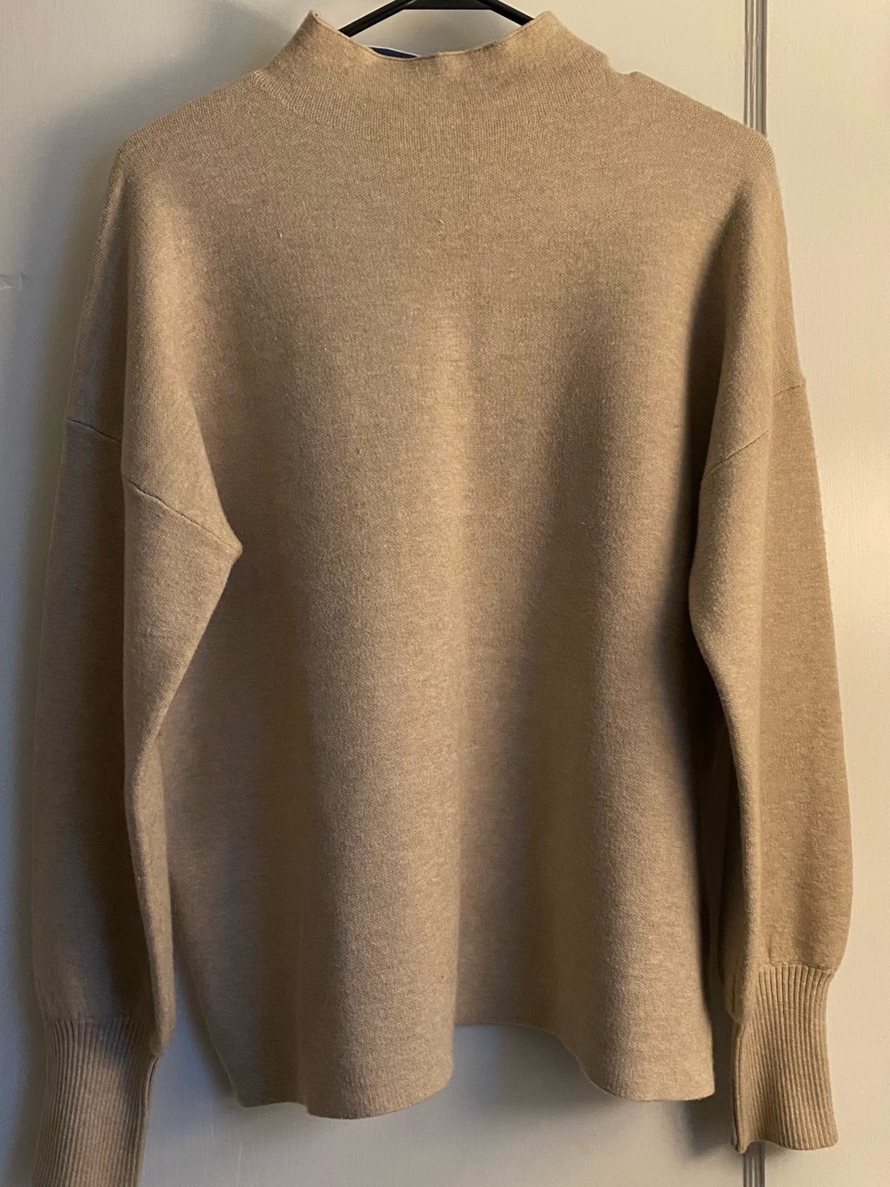 Tahari Taupe Mock Neck Sweater